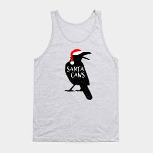 Funny Santa Caws Christmas Crow - Festive Black Bird Tank Top